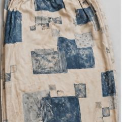 Blue and cream curtains