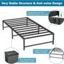 3ft Single Bed Heavy Duty Steel Slats Single Metal Bed Frames with 31.5cm Platform Storage for Adult No Box Spring Needed Easy Assembly Image 3
