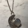 Sterling silver moonstone pendant. 18 or 20 inch chain Image 6