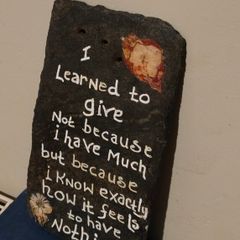 Hand written slate, The slate over 100 years old, reclaimed from the roof of an old building with original nail holes