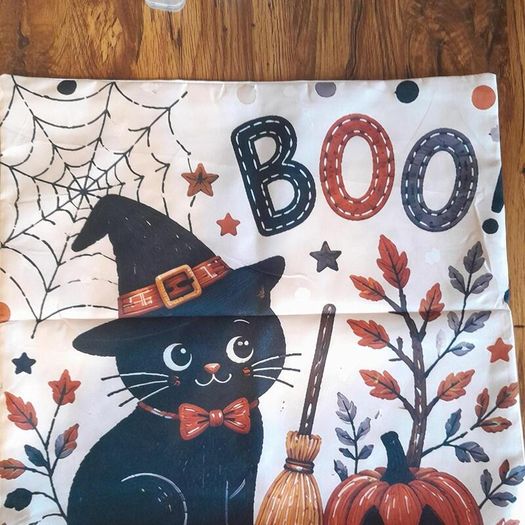 Halloween cat cushion cover