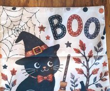 Halloween cat cushion cover