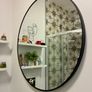 Large round mirror - black frame Image 2