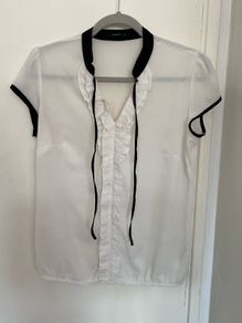 [Clothes for adults] Short sleeved blouse, elegant black & white, Mohito, size 38 / Medium