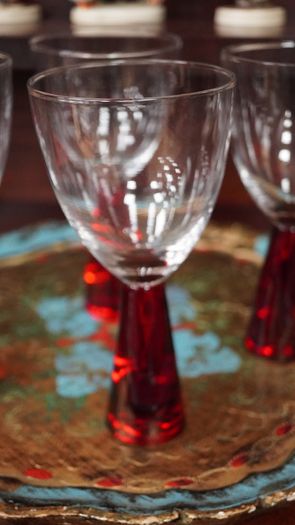 Vintage Artland Prescott Ruby Wine Glasses