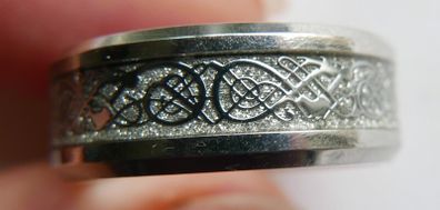 Celtic Dragon Tungsten Ring size S