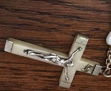 Vintage White Rosary beads from Loudres