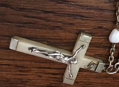 Vintage White Rosary beads from Loudres