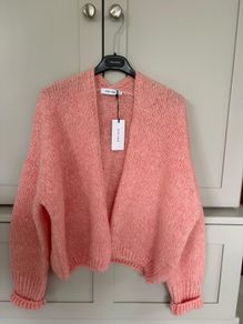 Knitwear designer Knit-Ted mixed fabric wool and alpaca and acrylic soft cardigan in a candy pink colour BRAND NEW
