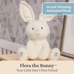 Brand New GUND Flora Bunny Interactive Plush with Moving Ears, Play & Sing Features 12 Inch Version