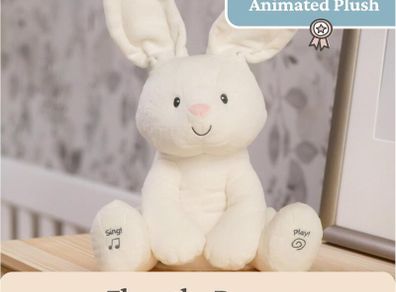 Brand New GUND Flora Bunny Interactive Plush with Moving Ears, Play & Sing Features 12 Inch Version