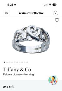 Vintage Tiffany and Co Silver Ring designed by Paloma Picasso- Triple Loving Heart