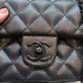 Rare all black C single flap bag. Image 4