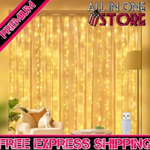 200 LED 2m x 2m USB String lights Indoor Outdoor Waterproof Warm White Hanging Window Lights with Hooks (FREE POSTAGE)