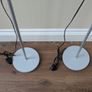 Matt Grey Floor Lamps with White Shades Image 4