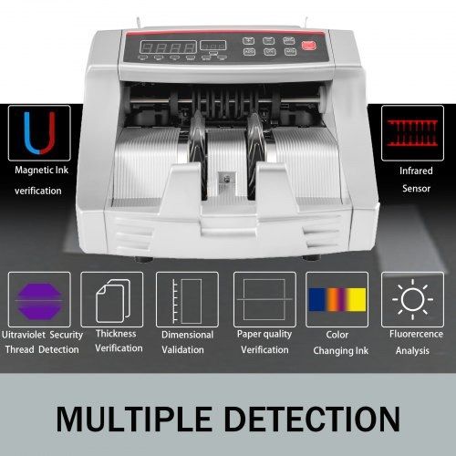 Upgraded Money Counter with UV MG Counterfeit Detector Money Counter Machine, Counts 1000 Notes/Min And More, Multi Currency Bill Cash Counting Machine, With LED Display Money Counter (FREE SHIPPING)