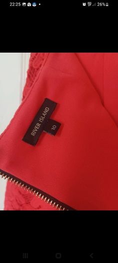 Ladies River Island Red Lace Mini Skirt Size 10