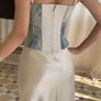 Denim and white lace print corset top Image 3