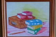Framed hand painted art piece