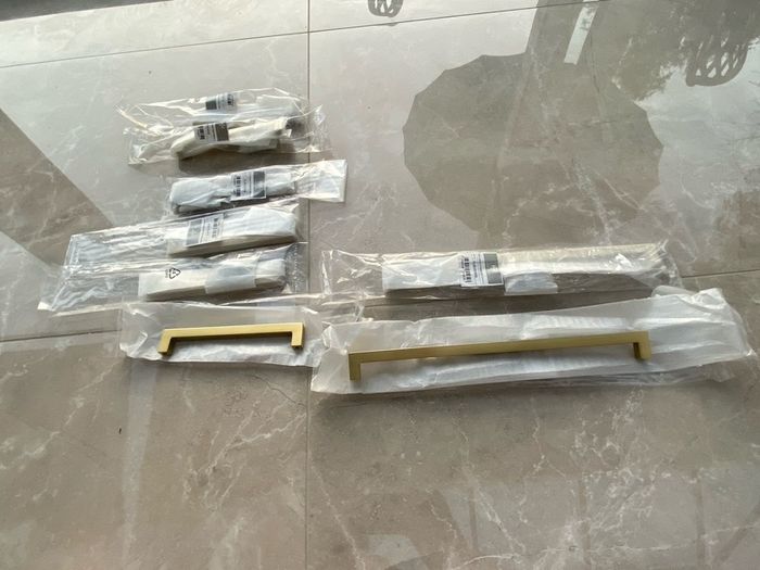 Hendle & Hendle brushed satin brass cabinet handles