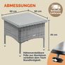 Polyrattan Side Table 50 x 50 x 45 cm Height Adjustable 5 mm Safety Glass Weatherproof 80 kg Load Capacity Garden Table Balcony Table Tea Table Outdoor Cream Image 6