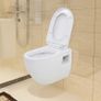 Wall-Hung Toilet with Concealed Cistern Ceramic White Image 2