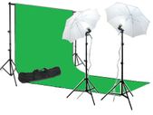 Background Support & 3m x 6m Green Screen Studio Light Kit