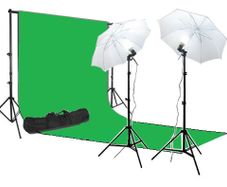 Background Support & 3m x 6m Green Screen Studio Light Kit