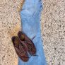 slim brown suede trainer shoe Image 7