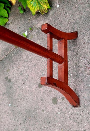 Antique handcarved chinese red laquered robe rail