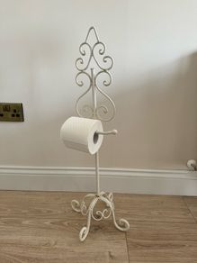 Vintage Freestanding Toilette Paper Holder White