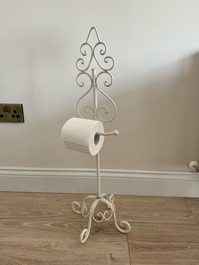 Vintage Freestanding Toilette Paper Holder White