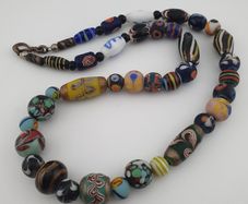 Antique Venetian Style Mix Glass Beads Necklace