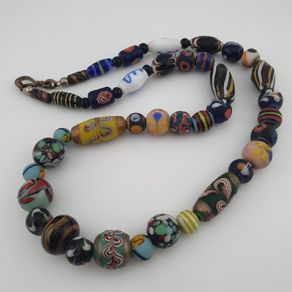 Antique Venetian Style Mix Glass Beads Necklace