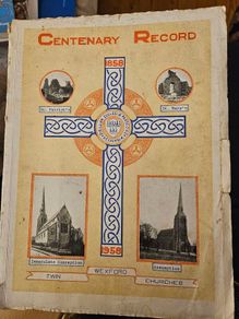 Centenary Record Of Wexford's Twin Church 1858-1958. First Edition Large Volume Paperback In Fair Condition   See Photos For Same.