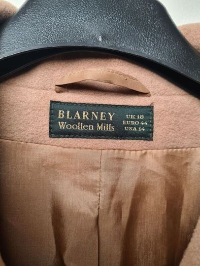 womens BLARNEY WOOLEN MILLS wool cashmere coat 3/4 lenght jacket brown tan camel Size UK 18 EU 44