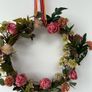 Handmade Rattan Wreath with Pink Roses & Dried Botanicals, 35-inch Image 6