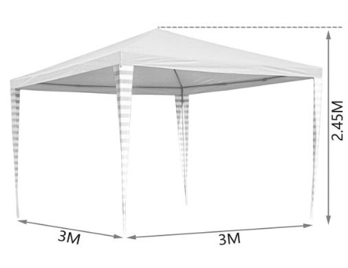 3 x 3 m Gazebo Waterproof Stable High Quality Garden Gazebo Without Side Panels Wedding Marquee UV Protection for Market Camping Weddings Festival