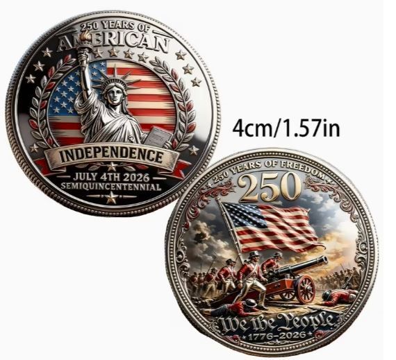 Coin for the 250th Anniversary of the United States Independence (1776-2026), new.