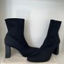 Black Elegant Ankle Boots Sz 6 / Eu 39 Satin Pull On Boots.  Jet Black.  Excellent Condition. Image 7