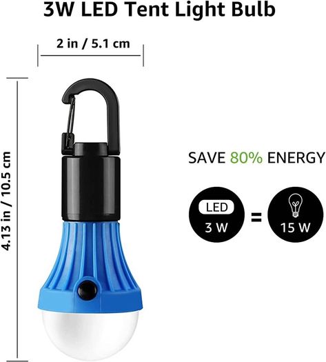 Camping Lights, Battery Powered Tent Lights, Warm and Cool White Modes, Camping Accessories, Hanging Camping Lantern, Suit for Hiking, Fishing, Power Cuts, Pack of 4