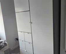 Wardrobe, grey/white, 122x59x216 cm