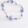 Bracelet - Grey/Silver Coloured & Clear Beads Image 4