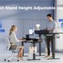 Height Adjustable Desk with Two Drawers, 120 x 60 cm Electric Computer Desks Image 6