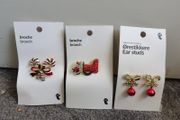 ear studs and brooch