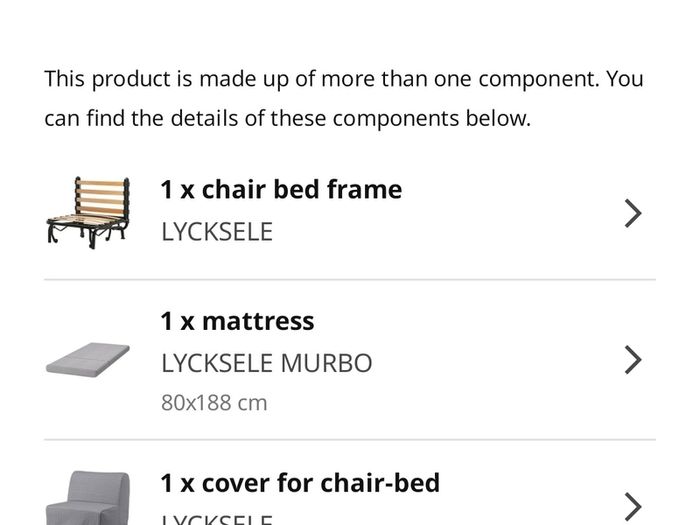 Ikea Lycksele Murbo chair bed