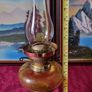 Vintage 21 Inches Tall Brass Double Burner Victorian Oil Lamp With Amber Glass Oil Font And With White Opaque Fluted  Glass Globe Shade Image 8