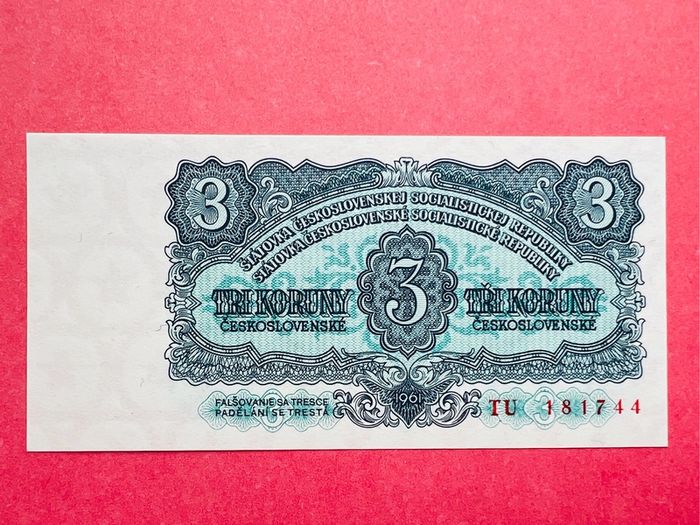 Czechoslovakia. 3 Korun  1961  Pick  81ab ( Uncirculated )