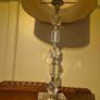 Stunning stacked crystal table lamp with floral shade Image 2