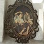 Vintage Italian Silk Prints in Ornate Baroque Frames - Pair Image 2
